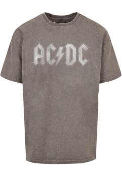 ACDC - Logo Acid Washed Oversize Tee - asphalt