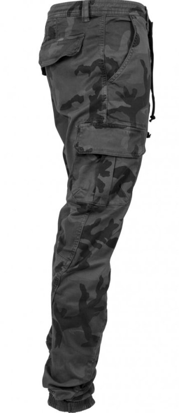 Šedé maskáčové pánské kalhoty Urban Classics Cargo Jogging camo