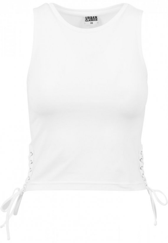 Koszulka Urban Classics Ladies Lace Up Cropped Top - white