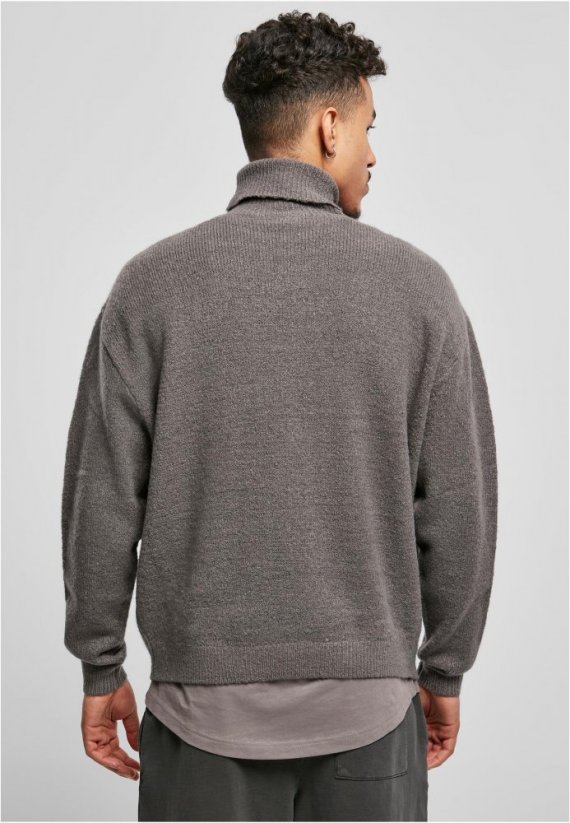 Sweter męski Urban Classics Oversized Roll Neck Sweater - szary
