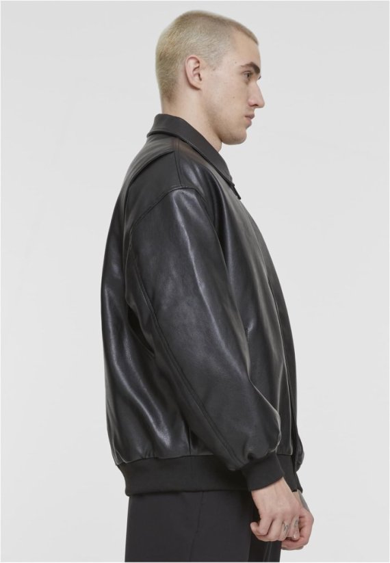 Synthetic Leather Blouson black 5XL