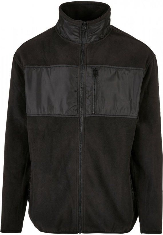Patched Micro Fleece Jacket - black