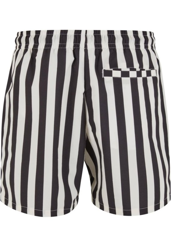 Striped Seersucker Swim Shorts black/offwhite XL - black/offwhite