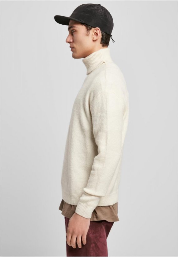 Bílý pánský svetr Urban Classics Oversized Roll Neck Sweater