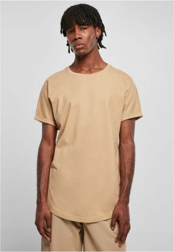 Long Shaped Turnup Tee - unionbeige