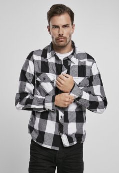 Brandit / Checked Shirt white/black