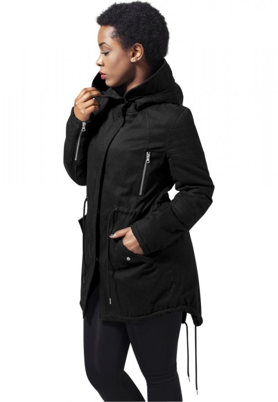Bunda Urban Classics Ladies Sherpa Lined Cotton Parka - black