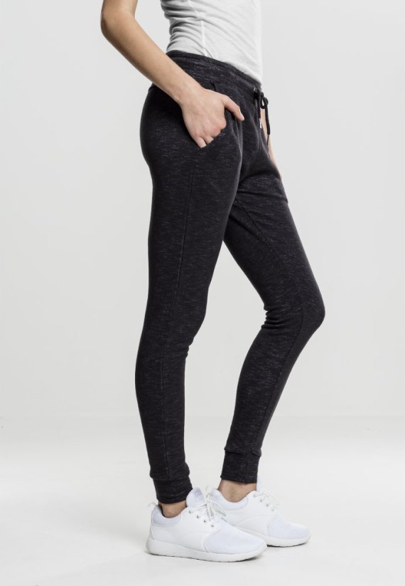 Dámske tepláky Urban Classics Ladies Space Dye Terry Jogpants - čierne