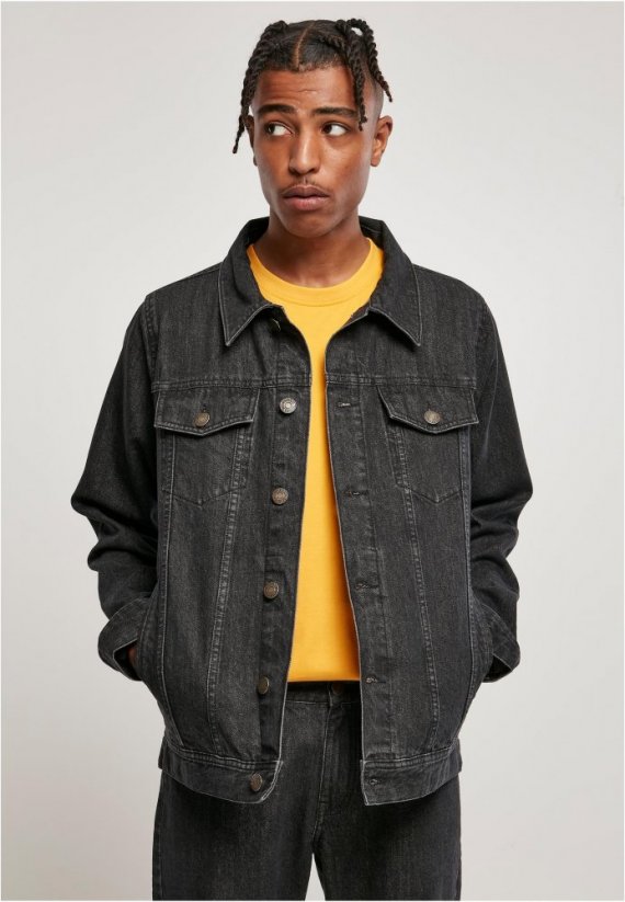 Čierna pánska džínsová bunda Urban Classics Organic Basic Denim Jacket