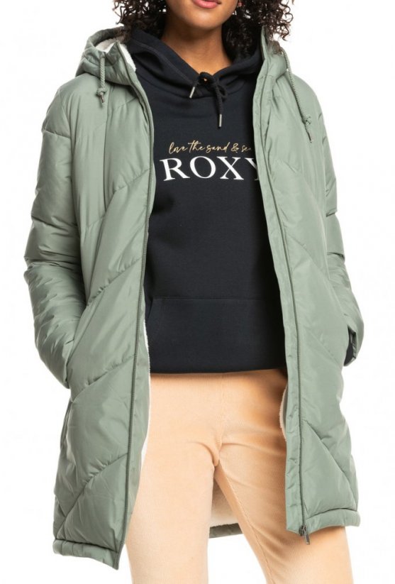 Zelenkavý dámský zimní kabát Roxy Better Weather