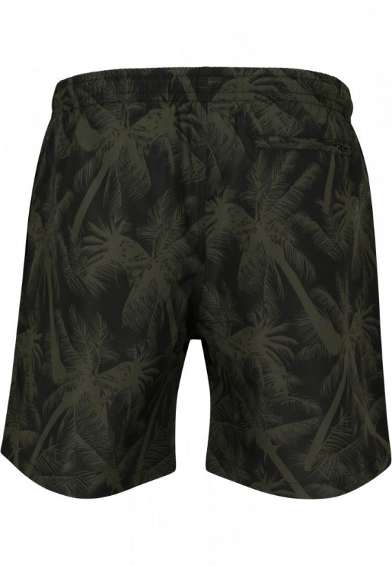 Pánské koupací šortky Urban Classics Pattern Swim Shorts - palm/olive