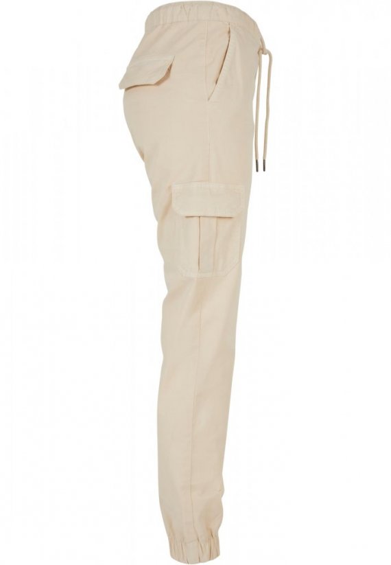 Damskie spodnie dresowe Urban Classics Ladies High Belt Cargo Jogging - beż