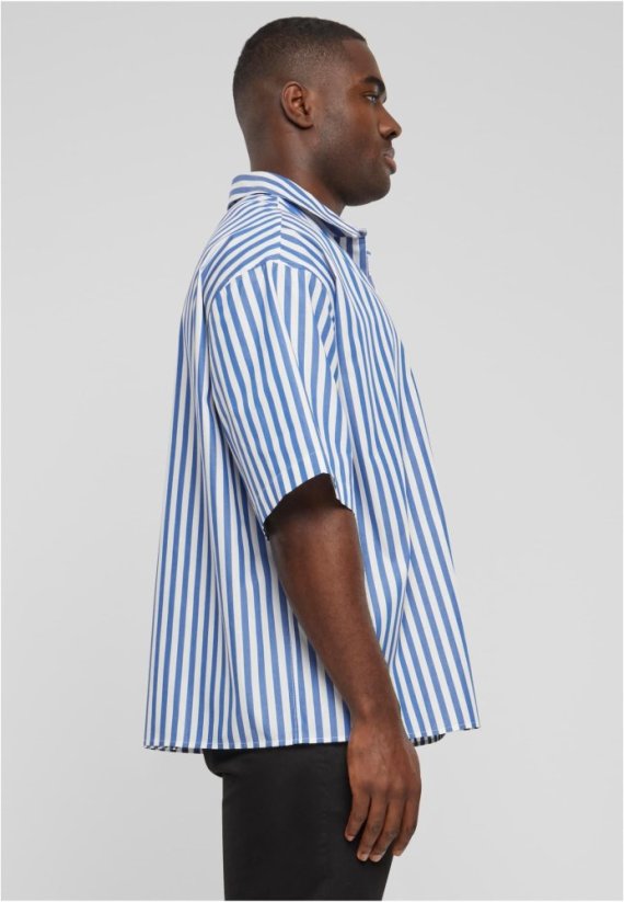 Striped Short Sleeve Summer Shirt white/blue M