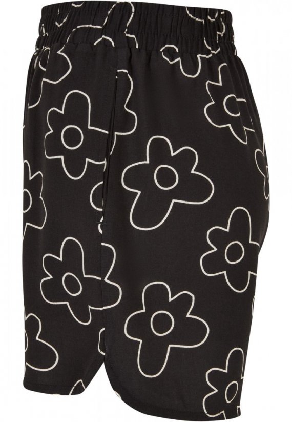 Ladies AOP Viscose Resort Shorts - blackflower