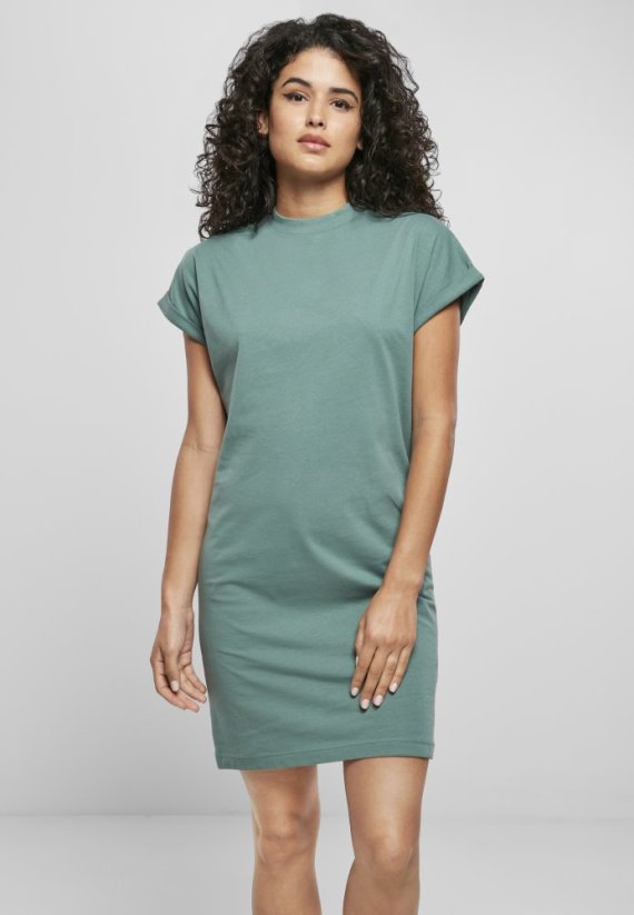 Šaty Urban Classics Ladies Ladies Organic Cotton Cut On Sleeve Tee Dress - paleleaf