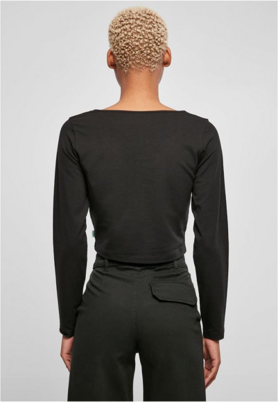 Ladies Organic Cropped Longsleeve - black