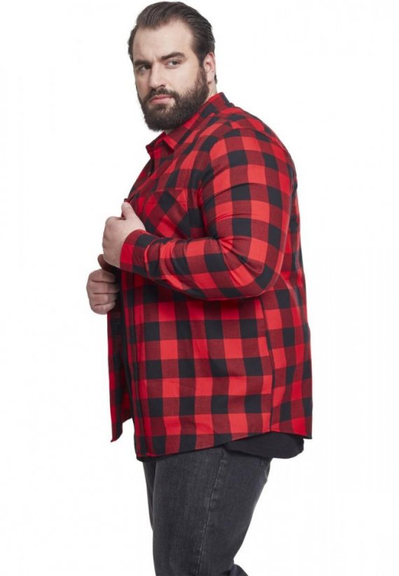 Košile Urban Classics Checked Flanell Shirt - blk/red