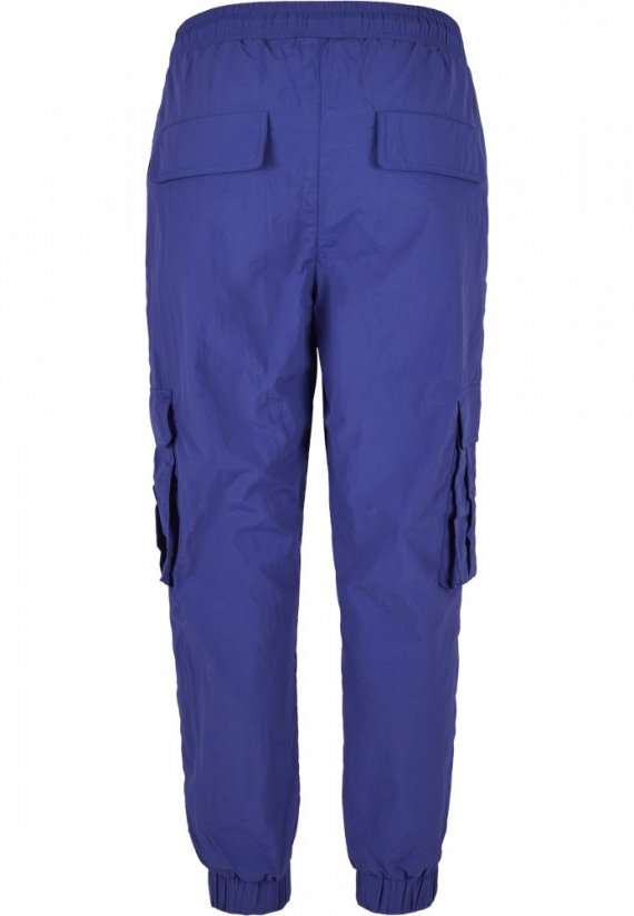 Ladies High Waist Crinkle Nylon Cargo Pants - bluepurple