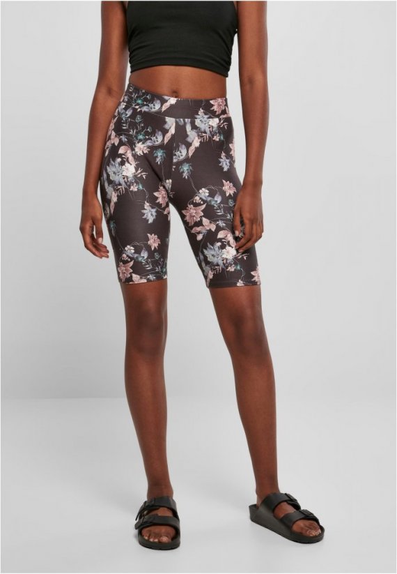 Ladies Soft AOP Cycle Shorts - blacksoftflower