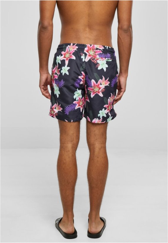 Pánské koupací šortky Urban Classics Pattern Swim Shorts - dark jungle aop