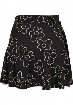 Ladies Viscose Mini Skirt - blackflower