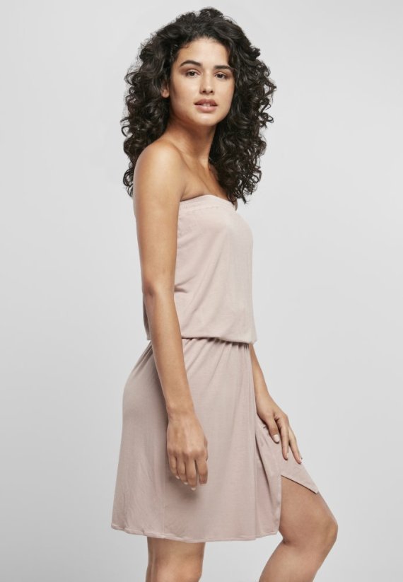 Ladies Viscose Short Bandeau Dress - duskrose