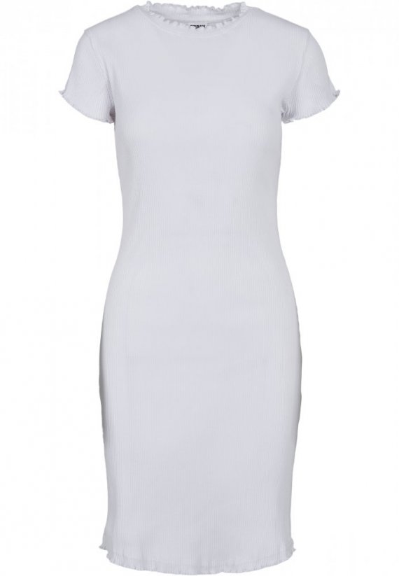 Šaty Urban Classics Ladies Rib Tee Dress - white