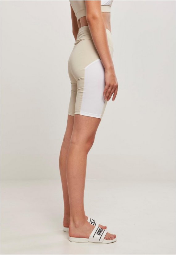 Ladies Color Block Cycle Shorts - softseagrass/white