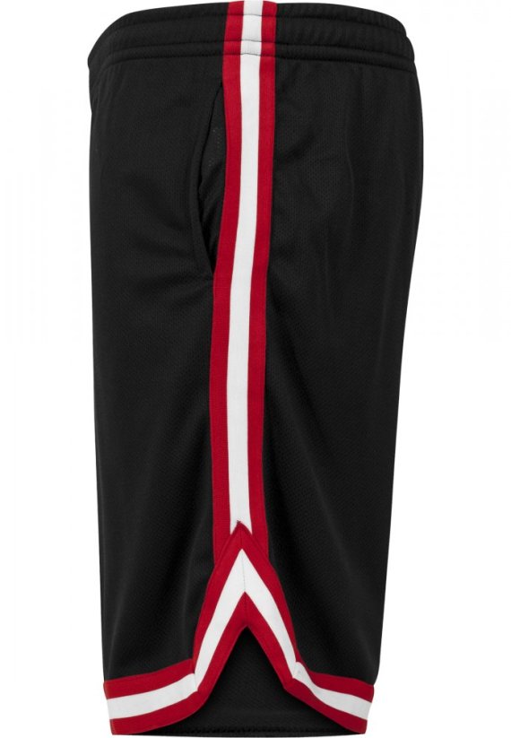 Stripes Mesh Shorts - blkredwht