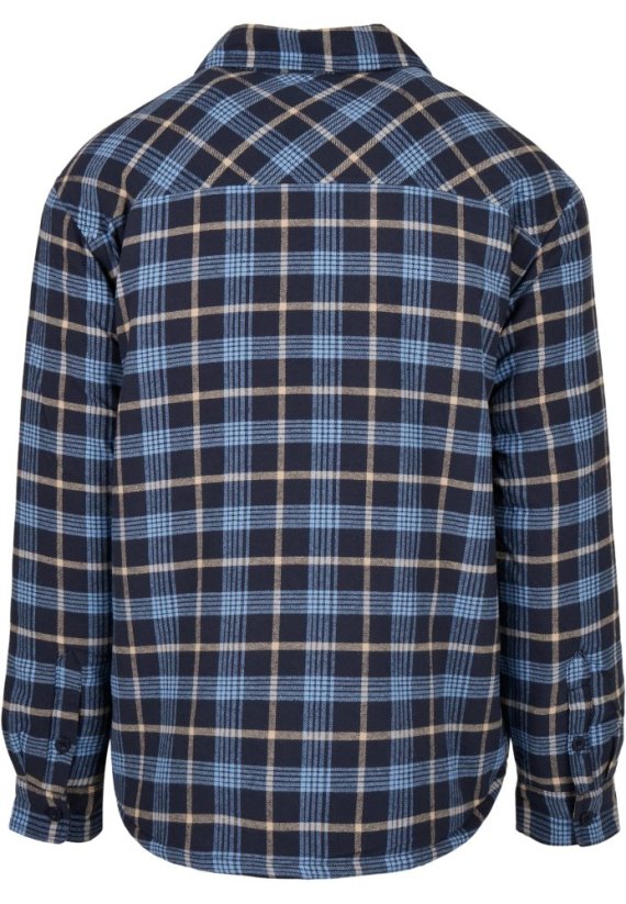 Plaid Quilted Shirt Jacket - lightblue/darkblue