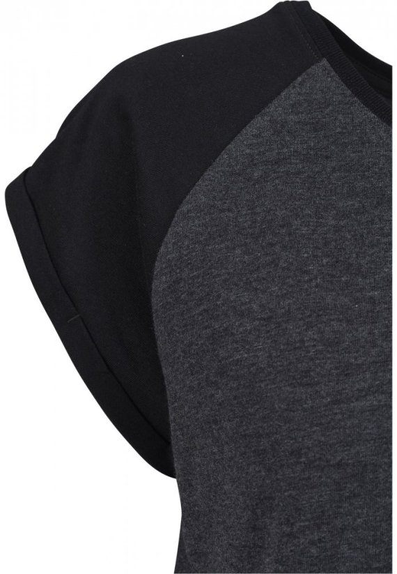 Tričko Urban Classics Ladies Contrast Raglan Tee - charcoal/black
