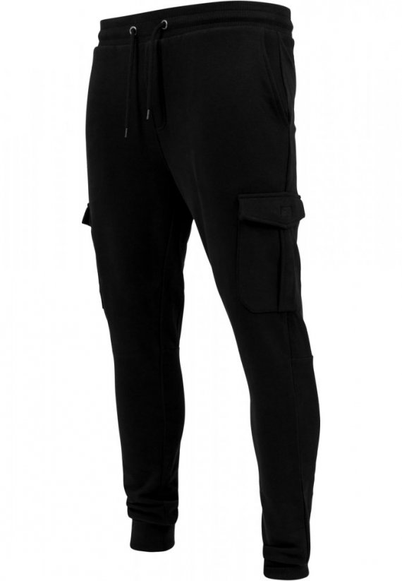 Męskie spodnie dresowe Urban Classics Fitted Cargo - czarne