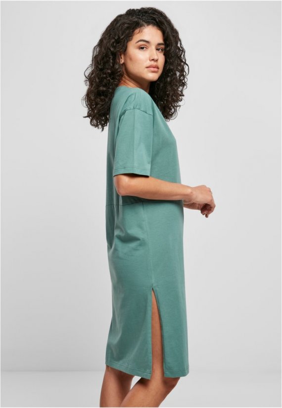Ladies Organic Oversized Slit Tee Dress - paleleaf