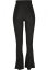 Ladies High Waist Rib Flared Leggings - black