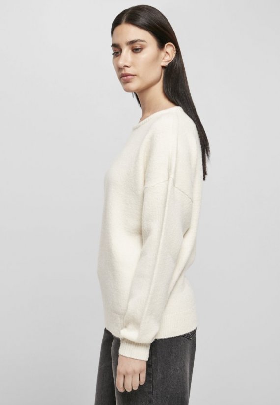 Ladies Chunky Fluffy Sweater - whitesand