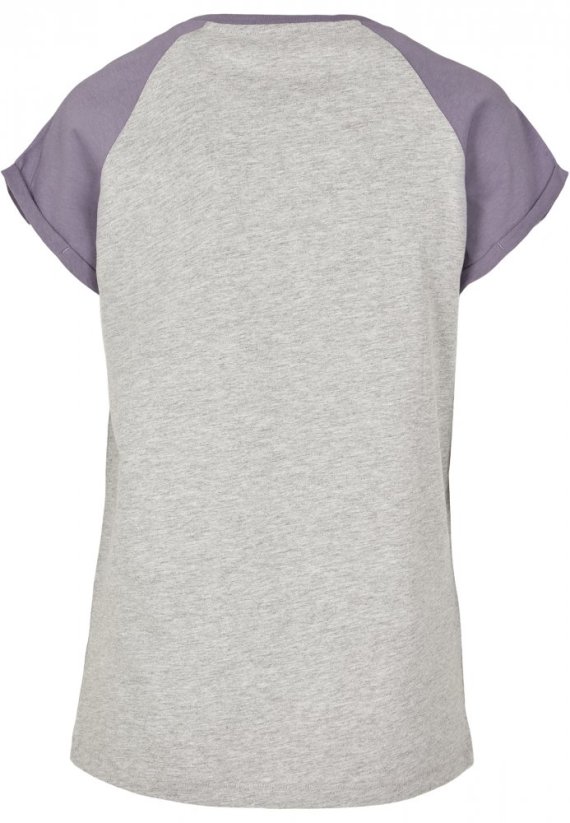 Tričko Urban Classics Ladies Contrast Raglan Tee - grey/dustypurple