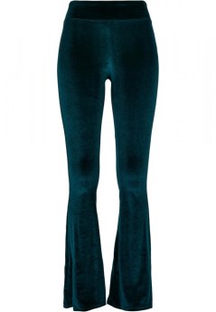 Ladies High Waist Velvet Boot Cut Leggings - teal