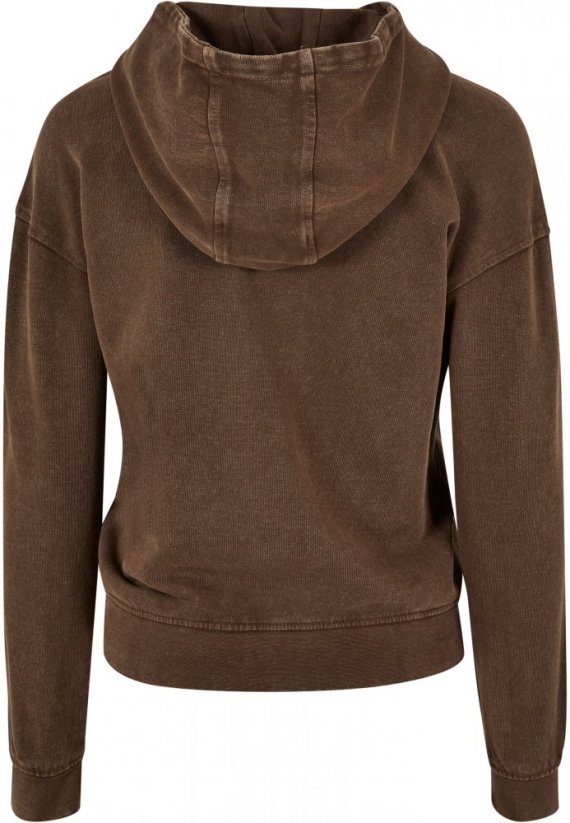 Ladies Small Embroidery Terry Hoody - brown