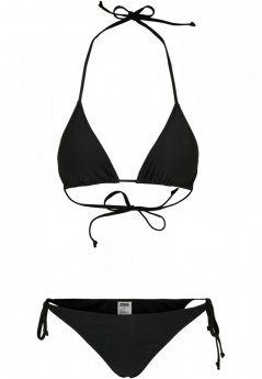 Dámske plavky Urban Classics Recycled Triangle Bikini - čierne