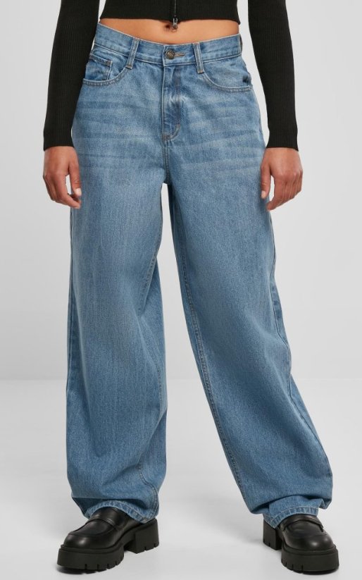 Ladies High Waist 90´S Wide Leg Denim Pants - midstone washed