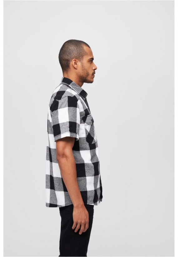 Pánská košile Brandit Checkshirt Halfsleeve - bílá, černá