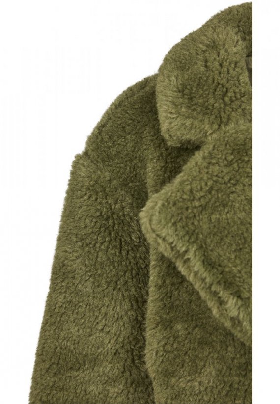 Olivový dámský kabát Urban Classics Ladies Oversized Sherpa Coat