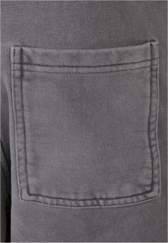 Tmavě šedé pánské tepláky Urban Classics Heavy Terry Garment Dye Slit Sweatpants
