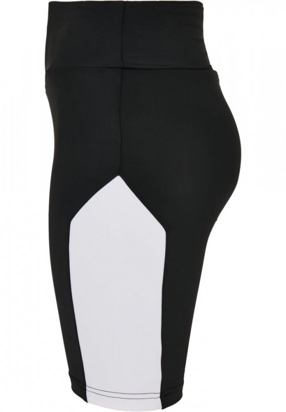Ladies Color Block Cycle Shorts - black/white