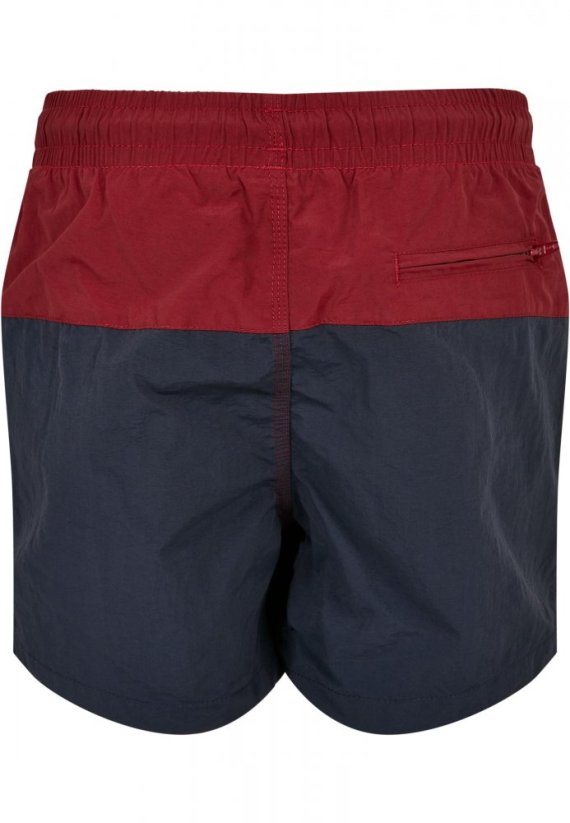 Boys Block Swim Shorts - navy/burgundy