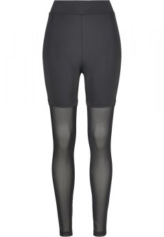 Dámske legíny Urban Classics High Waist Transparent Tech Mesh - čierne