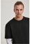 Oversized Shaped Double Layer LS Tee - black/white