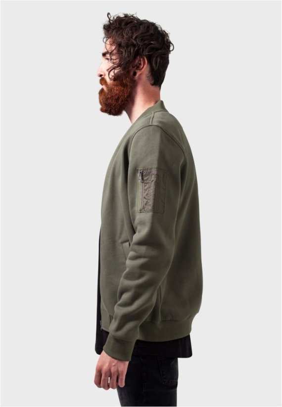 Sweat Bomber Jacket black XL - olive
