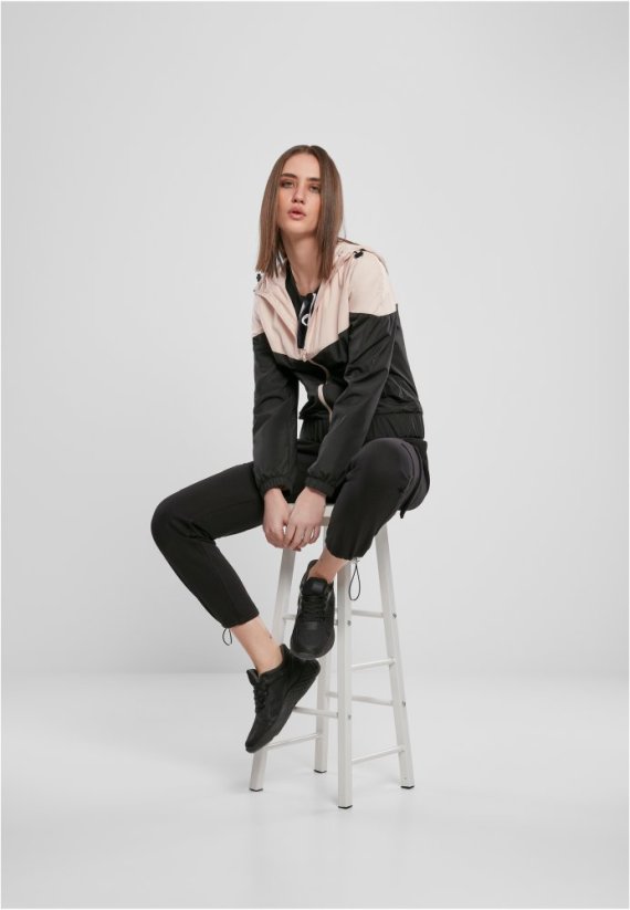 Dámská jarní/podzimní bunda Urban Classics Ladies Arrow Windbreaker - růžová,černá