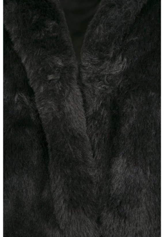Dámský kabát Urban Classics Hooded Teddy - černý